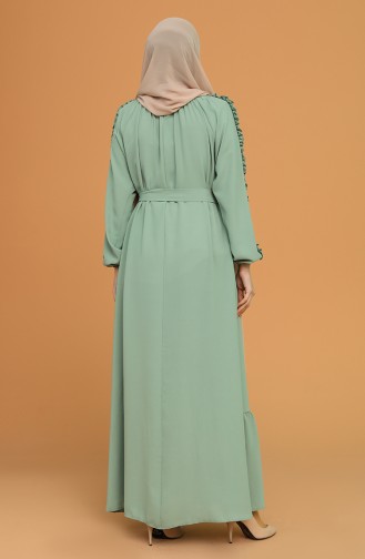 Green Almond Hijab Dress 1007-03