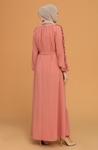 فستان زهري باهت 1007-05
