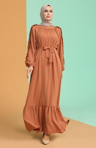 فستان أخضر تبغ 1007-06