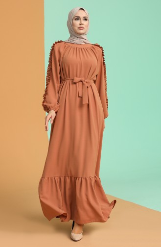 Tan Hijab Dress 1007-06