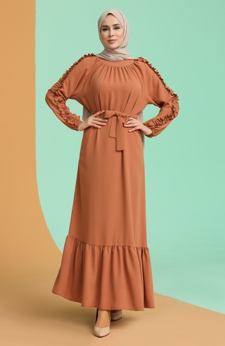 Tan Hijab Dress 1007-06