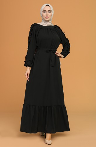 Black Hijab Dress 1007-07