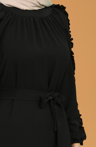 Schwarz Hijab Kleider 1007-07