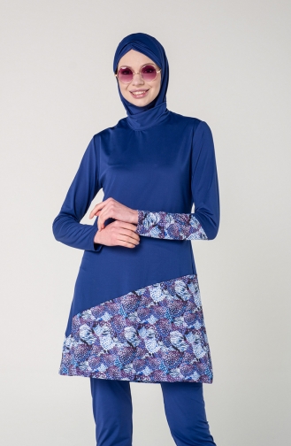 Dunkelblau Hijab Badeanzug 7081