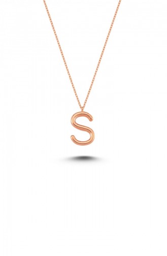 Harfli Gümüş Kolye Rose S Harfi Standart Alv006 2058 Alv006 2058