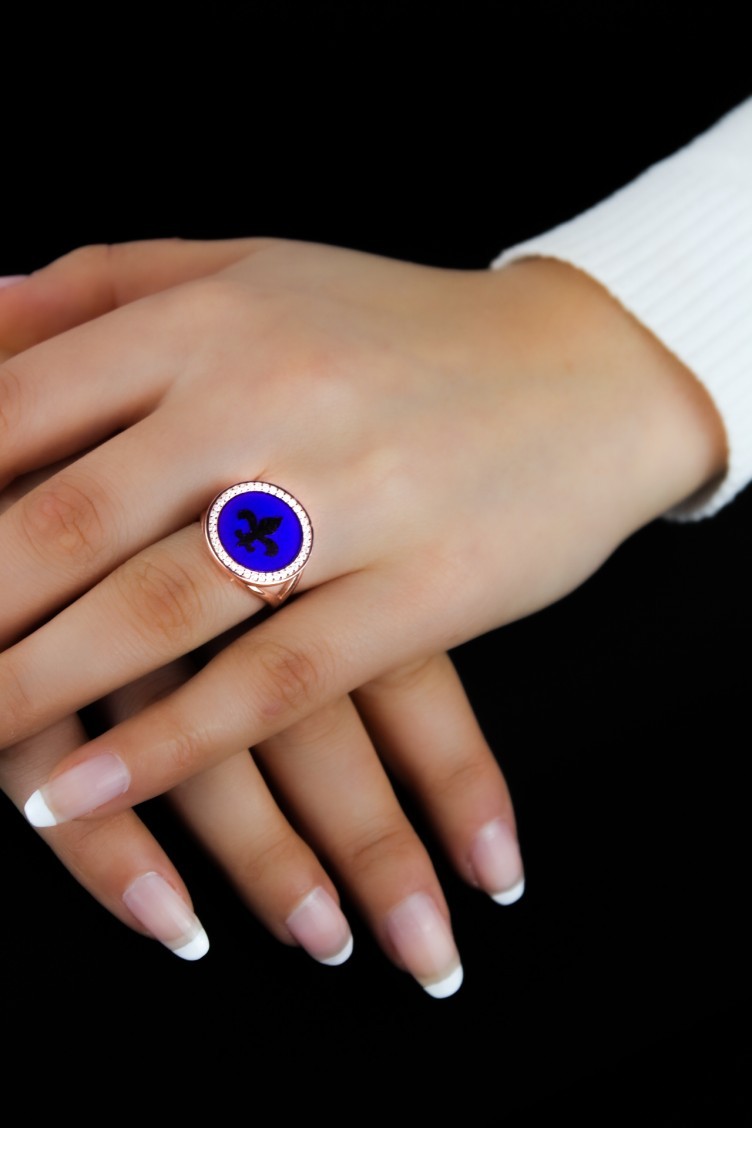 Bague bleu marine best sale