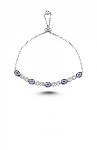 Mavi Taşlı Oval Sonsuzluk Bileklik Bln000240