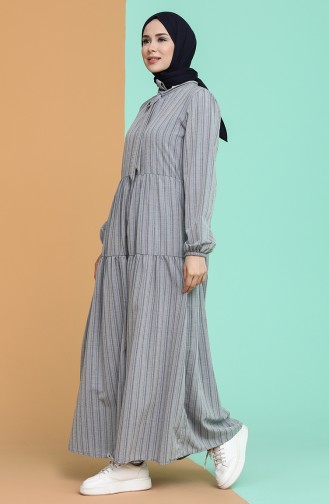 Navy Blue Hijab Dress 1594-09