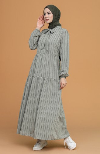 Khaki Hijab Dress 1594-10