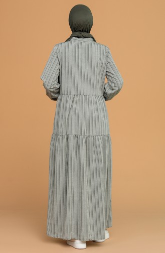 Khaki Hijab Dress 1594-10