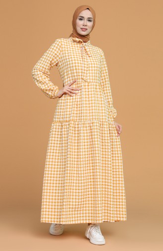 فستان أصفر خردل 1637-04