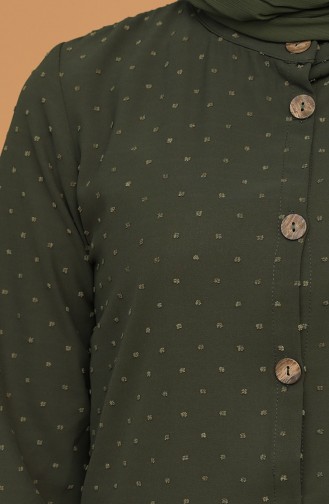 Pıtpıtlı Düğmeli Tunik 1005-01 Koyu Yeşil