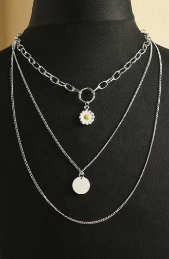 Silver Gray Necklace 028-01