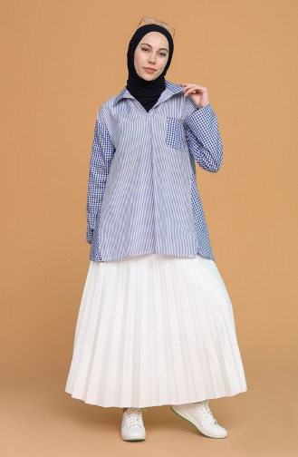 Saxon blue Overhemdblouse 3282-03