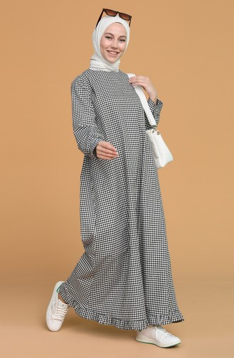Schwarz Hijab Kleider 5009-01
