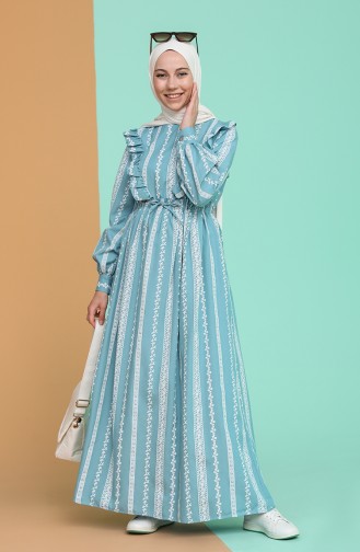 Robe Hijab Turquoise Clair 2037-04