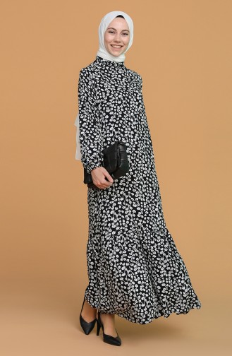 Schwarz Hijab Kleider 1001A-01
