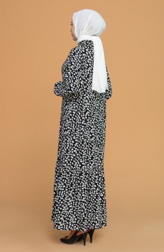 Schwarz Hijab Kleider 1001A-01