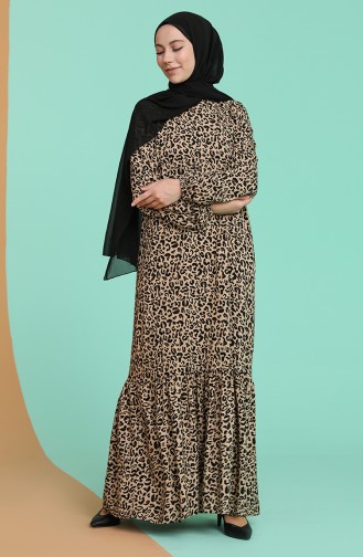 Milk Coffee Hijab Dress 1001A-02