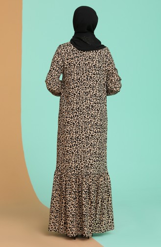 Milchkaffee Hijab Kleider 1001A-02