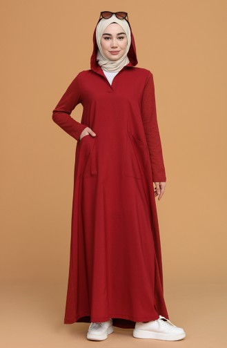 Claret red İslamitische Jurk 3281-07