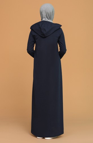 Navy Blue Hijab Dress 3281-01