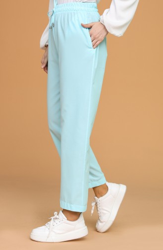 Pantalon Bleu menthe 0158A-13