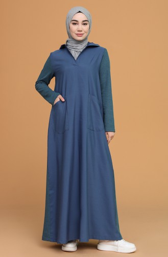 Robe Hijab Pétrole 3281-04