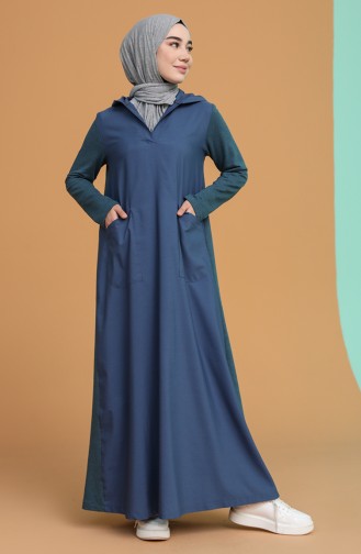 Petrol Hijab Dress 3281-04