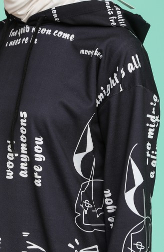 Desenli Sweatshirt 5022-01 Lacivert