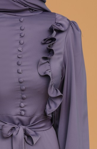 Violet Hijab Evening Dress 4873-02