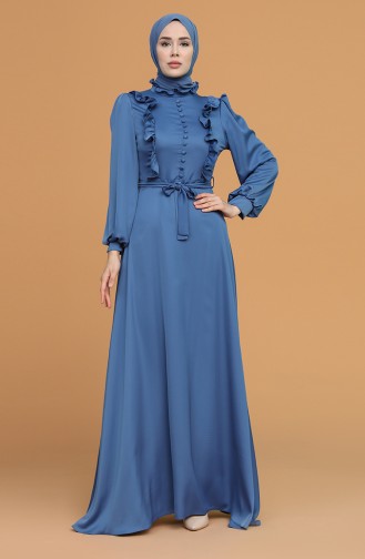 Indigo Hijab-Abendkleider 4873-05