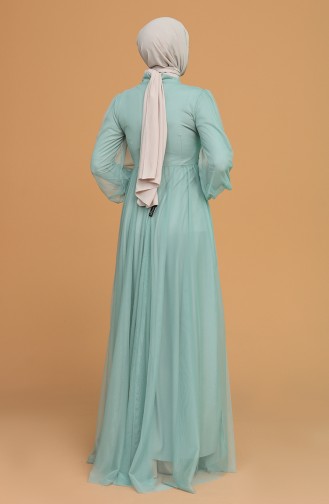 Green Almond Hijab Evening Dress 5478-06