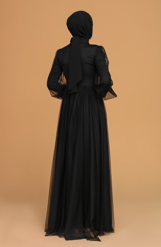 Black Hijab Evening Dress 5478-10