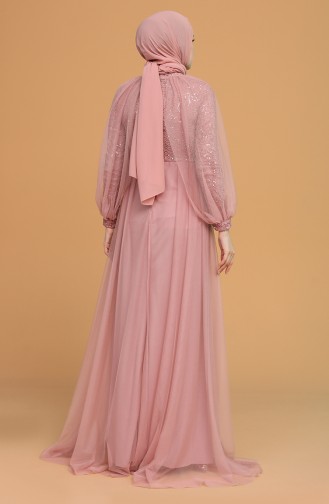 Beige-Rose Hijab-Abendkleider 5519-02