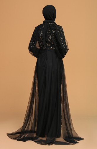 Schwarz Hijab-Abendkleider 5519-06