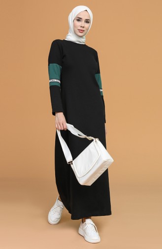 Schwarz Hijab Kleider 50102-01