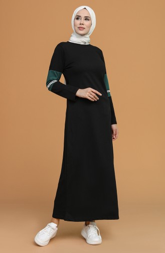 Schwarz Hijab Kleider 50102-01