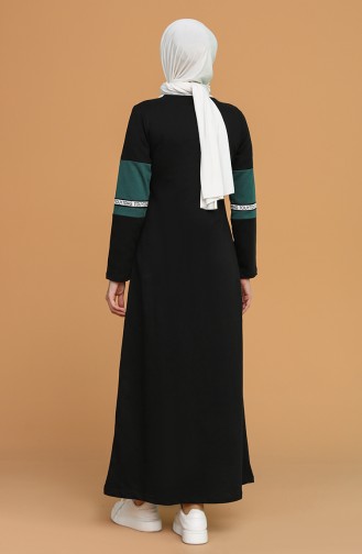 Schwarz Hijab Kleider 50102-01