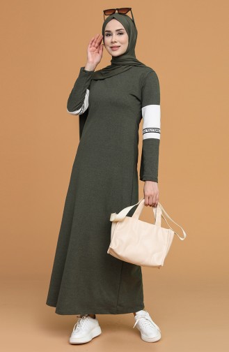 Khaki Hijab Dress 50102-05