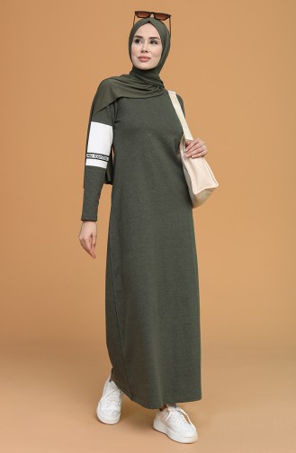 Khaki Hijab Dress 50102-05