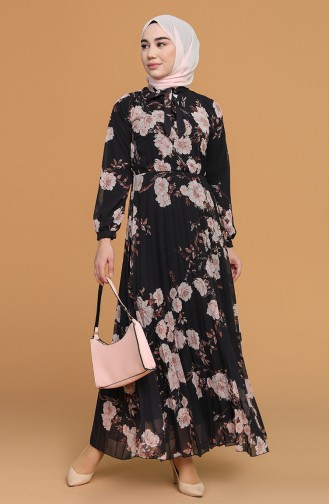 Black Hijab Dress 6356-03