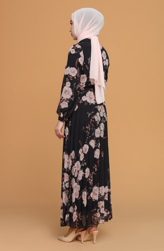 Schwarz Hijab Kleider 6356-03