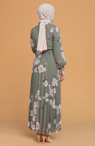 Khaki Hijab Dress 6356-05