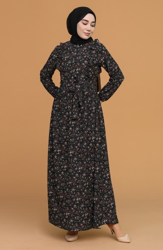 Schwarz Hijab Kleider 0630-02