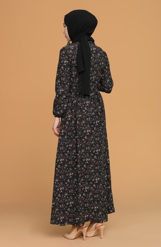 Schwarz Hijab Kleider 0630-02