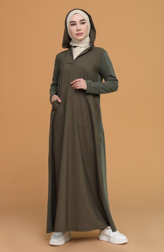 Khaki Hijab Dress 3281-06