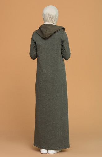 Khaki Hijab Dress 3281-06