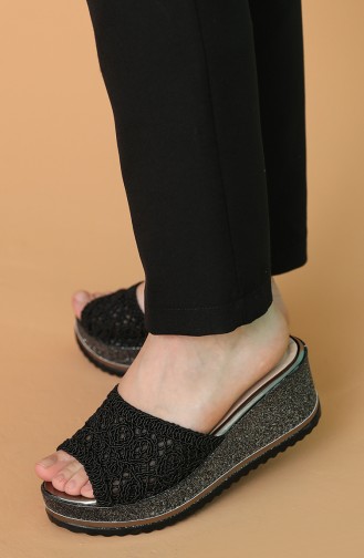 Black Summer Slippers 500SD-02