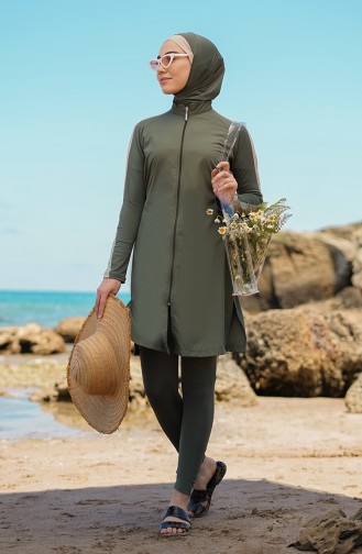Khaki Hijab Badeanzug 21409-01